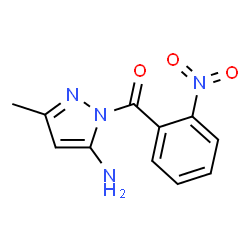 ChemSpider 2D Image | 5-amino-3-methyl-1-(2-nitrobenzoyl)pyrazole | C11H10N4O3