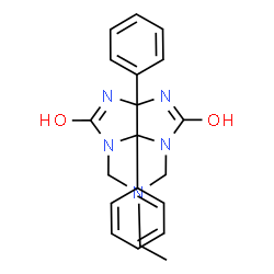 ChemSpider 2D Image | 6-Ethyl-2a,7b-diphenyltetrahydro-5H-2,3,4a,6,7a-pentaazacyclopenta[cd]indene-1,4(2H,3H)-dione | C20H21N5O2
