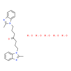 ChemSpider 2D Image | 1,7-Bis(2-methyl-1H-benzimidazol-1-yl)-4-heptanone pentahydrate | C23H36N4O6