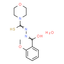 ChemSpider 2D Image | 2-Methoxy-N'-(4-morpholinylcarbonothioyl)benzohydrazide hydrate (1:1) | C13H19N3O4S