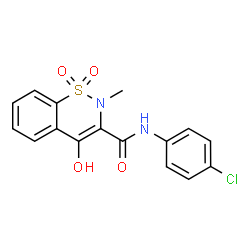 ChemSpider 2D Image | N-(4-Chlorophenyl)-4-hydroxy-2-methyl-2H-1,2-benzothiazine-3-carboxamide 1,1-dioxide | C16H13ClN2O4S