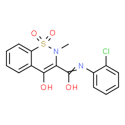ChemSpider 2D Image | N-(2-Chlorophenyl)-4-hydroxy-2-methyl-2H-1,2-benzothiazine-3-carboxamide 1,1-dioxide | C16H13ClN2O4S