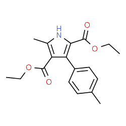 ChemSpider 2D Image | Diethyl 5-methyl-3-(4-methylphenyl)-1H-pyrrole-2,4-dicarboxylate | C18H21NO4