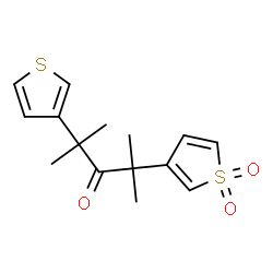 ChemSpider 2D Image | 2-(1,1-Dioxido-3-thienyl)-2,4-dimethyl-4-(3-thienyl)-3-pentanone | C15H18O3S2