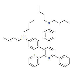 ChemSpider 2D Image | 4,4'-(6-Phenyl-2,2'-bipyridine-3,4-diyl)bis(N,N-dibutylaniline) | C44H54N4