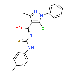 ChemSpider 2D Image | 5-Chloro-3-methyl-N-[(4-methylphenyl)carbamothioyl]-1-phenyl-1H-pyrazole-4-carboxamide | C19H17ClN4OS