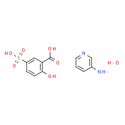 ChemSpider 2D Image | 2-Hydroxy-5-sulfobenzoic acid - 3-pyridinamine hydrate (1:1:1) | C12H14N2O7S