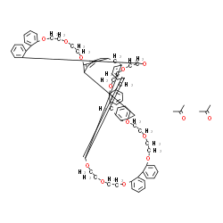 ChemSpider 2D Image | Acetone - 3,6,9,22,25,28,42,45,48,61,64,67-dodecaoxaundecacyclo[38.38.1.1~30,69~.0~2,75~.0~10,15~.0~16,21~.0~29,34~.0~36,41~.0~49,54~.0~55,60~.0~68,73~]octaconta-1,10,12,14,16,18,20,29,31,33,36,38,40,
49,51,53,55,57,59,68,70,72,75,77-tetracosaene (2:1) | C74H80O14