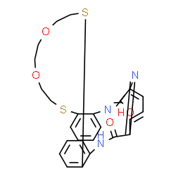 ChemSpider 2D Image | 13,16-Dioxa-10,19-dithia-3,26,32-triazatetracyclo[26.3.1.0~4,9~.0~20,25~]dotriaconta-1(32),4,6,8,20,22,24,28,30-nonaene-2,27-dione | C25H25N3O4S2