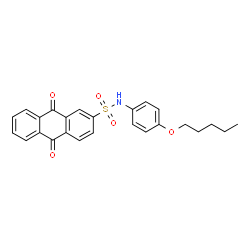 ChemSpider 2D Image | 9,10-dioxo-N-[4-(pentyloxy)phenyl]anthracene-2-sulfonamide | C25H23NO5S