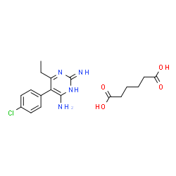 ChemSpider 2D Image | Hexanedioic acid - 5-(4-chlorophenyl)-6-ethyl-2,4-pyrimidinediamine (1:1) | C18H23ClN4O4