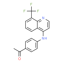 ChemSpider 2D Image | 1-(4-{[8-(Trifluoromethyl)-4-quinolinyl]amino}phenyl)ethanone | C18H13F3N2O