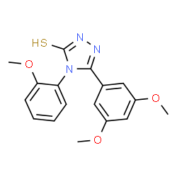 ChemSpider 2D Image | 5-(3,5-Dimethoxyphenyl)-4-(2-methoxyphenyl)-2,4-dihydro-3H-1,2,4-triazole-3-thione | C17H17N3O3S