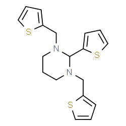 ChemSpider 2D Image | 2-(2-Thienyl)-1,3-bis(2-thienylmethyl)hexahydropyrimidine | C18H20N2S3