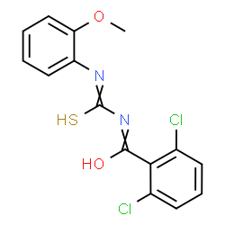 ChemSpider 2D Image | 2,6-Dichloro-N-[(2-methoxyphenyl)carbamothioyl]benzamide | C15H12Cl2N2O2S