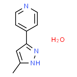 ChemSpider 2D Image | 4-(5-Methyl-1H-pyrazol-3-yl)pyridine hydrate (1:1) | C9H11N3O