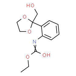 ChemSpider 2D Image | Ethyl {2-[2-(hydroxymethyl)-1,3-dioxolan-2-yl]phenyl}carbamate | C13H17NO5