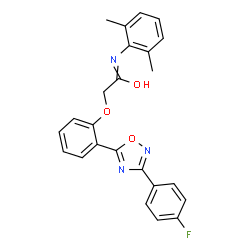 ChemSpider 2D Image | N-(2,6-Dimethylphenyl)-2-{2-[3-(4-fluorophenyl)-1,2,4-oxadiazol-5-yl]phenoxy}acetamide | C24H20FN3O3