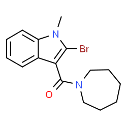 ChemSpider 2D Image | 1-Azepanyl(2-bromo-1-methyl-1H-indol-3-yl)methanone | C16H19BrN2O