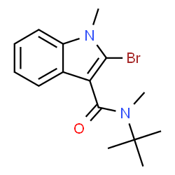 ChemSpider 2D Image | 2-Bromo-N,1-dimethyl-N-(2-methyl-2-propanyl)-1H-indole-3-carboxamide | C15H19BrN2O