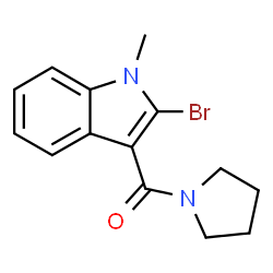 ChemSpider 2D Image | (2-Bromo-1-methyl-1H-indol-3-yl)(1-pyrrolidinyl)methanone | C14H15BrN2O