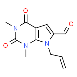 ChemSpider 2D Image | 7-Allyl-1,3-dimethyl-2,4-dioxo-2,3,4,7-tetrahydro-1H-pyrrolo[2,3-d]pyrimidine-6-carbaldehyde | C12H13N3O3