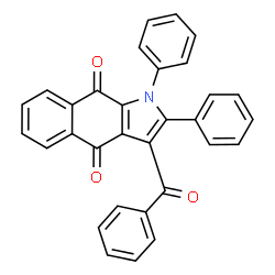ChemSpider 2D Image | 3-Benzoyl-1,2-diphenyl-1H-benzo[f]indole-4,9-dione | C31H19NO3