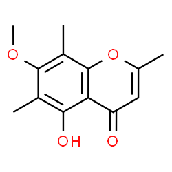 ChemSpider 2D Image | 5-Hydroxy-7-methoxy-2,6,8-trimethyl-4H-chromen-4-one | C13H14O4