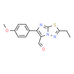 ChemSpider 2D Image | 2-Ethyl-6-(4-methoxyphenyl)imidazo[2,1-b][1,3,4]thiadiazole-5-carbaldehyde | C14H13N3O2S