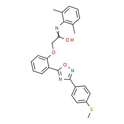 ChemSpider 2D Image | N-(2,6-Dimethylphenyl)-2-(2-{3-[4-(methylsulfanyl)phenyl]-1,2,4-oxadiazol-5-yl}phenoxy)acetamide | C25H23N3O3S