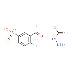 ChemSpider 2D Image | 2-Hydroxy-5-sulfobenzoic acid - hydrazinecarbothioamide (1:1) | C8H11N3O6S2