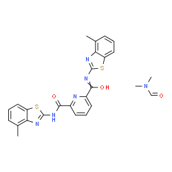 ChemSpider 2D Image | N,N'-Bis(4-methyl-1,3-benzothiazol-2-yl)-2,6-pyridinedicarboxamide - N,N-dimethylformamide (1:1) | C26H24N6O3S2