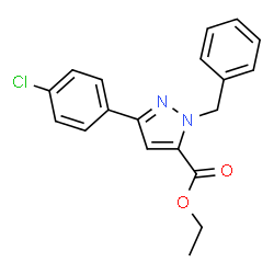 ChemSpider 2D Image | Ethyl 1-benzyl-3-(4-chlorophenyl)-1H-pyrazole-5-carboxylate | C19H17ClN2O2