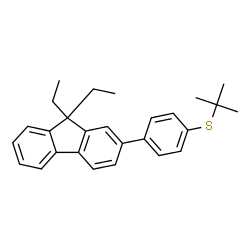 ChemSpider 2D Image | 9,9-Diethyl-2-{4-[(2-methyl-2-propanyl)sulfanyl]phenyl}-9H-fluorene | C27H30S