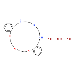ChemSpider 2D Image | 6,7,8,9,10,11,12,13,19,20,22,23-Dodecahydro-5H-dibenzo[h,s][1,4,7,11,14,17]trioxatriazacycloicosine trihydrobromide | C22H34Br3N3O3