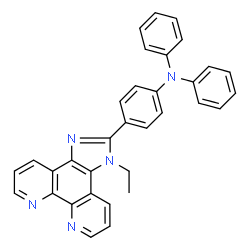 ChemSpider 2D Image | 4-(1-Ethyl-1H-imidazo[4,5-f][1,10]phenanthrolin-2-yl)-N,N-diphenylaniline | C33H25N5