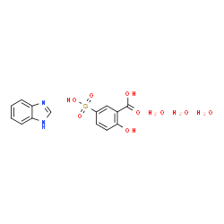 ChemSpider 2D Image | 2-Hydroxy-5-sulfobenzoic acid - 1H-benzimidazole hydrate (1:1:3) | C14H18N2O9S