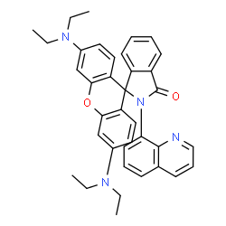 ChemSpider 2D Image | 3',6'-Bis(diethylamino)-2-(8-quinolinyl)spiro[isoindole-1,9'-xanthen]-3(2H)-one | C37H36N4O2
