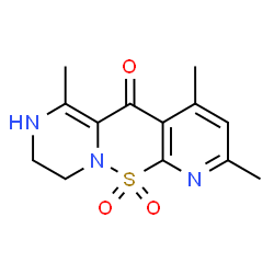 ChemSpider 2D Image | 2,4,6-Trimethyl-8,9-dihydropyrazino[1,2-b]pyrido[3,2-e][1,2]thiazin-5(7H)-one 11,11-dioxide | C13H15N3O3S