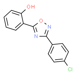ChemSpider 2D Image | 2-[3-(4-Chlorophenyl)-1,2,4-oxadiazol-5-yl]phenol | C14H9ClN2O2