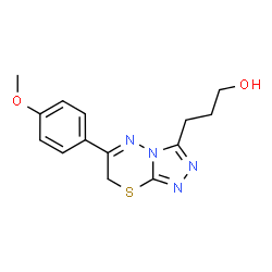 ChemSpider 2D Image | 3-[6-(4-Methoxyphenyl)-7H-[1,2,4]triazolo[3,4-b][1,3,4]thiadiazin-3-yl]-1-propanol | C14H16N4O2S