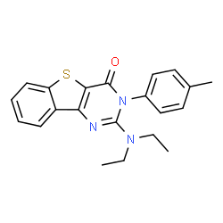 ChemSpider 2D Image | 2-(Diethylamino)-3-(4-methylphenyl)[1]benzothieno[3,2-d]pyrimidin-4(3H)-one | C21H21N3OS