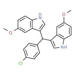 ChemSpider 2D Image | 3,3'-[(4-Chlorophenyl)methylene]bis(5-methoxy-1H-indole) | C25H21ClN2O2