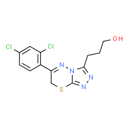 ChemSpider 2D Image | 3-[6-(2,4-Dichlorophenyl)-7H-[1,2,4]triazolo[3,4-b][1,3,4]thiadiazin-3-yl]-1-propanol | C13H12Cl2N4OS