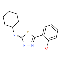 ChemSpider 2D Image | 2-[5-(Cyclohexylamino)-1,3,4-thiadiazol-2-yl]phenol | C14H17N3OS
