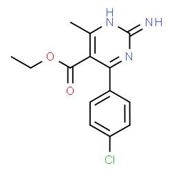 ChemSpider 2D Image | Ethyl 2-amino-4-(4-chlorophenyl)-6-methyl-5-pyrimidinecarboxylate | C14H14ClN3O2