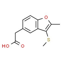 ChemSpider 2D Image | [2-Methyl-3-(methylsulfanyl)-1-benzofuran-5-yl]acetic acid | C12H12O3S