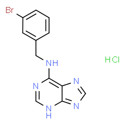 ChemSpider 2D Image | N-(3-Bromobenzyl)-1H-purin-6-amine hydrochloride (1:1) | C12H11BrClN5