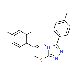 ChemSpider 2D Image | 6-(2,4-Difluorophenyl)-3-(4-methylphenyl)-7H-[1,2,4]triazolo[3,4-b][1,3,4]thiadiazine | C17H12F2N4S