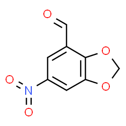 ChemSpider 2D Image | 6-Nitro-1,3-benzodioxole-4-carbaldehyde | C8H5NO5